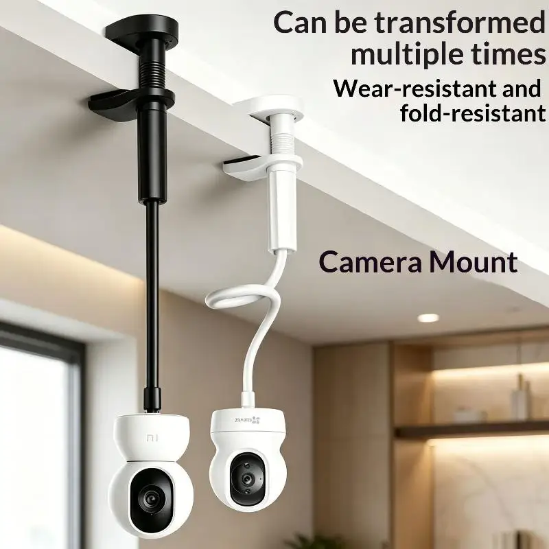 Adjustable Angle Surveillance Camera Clamp Bracket Punch Free For Cabinet Ceiling Tabletop