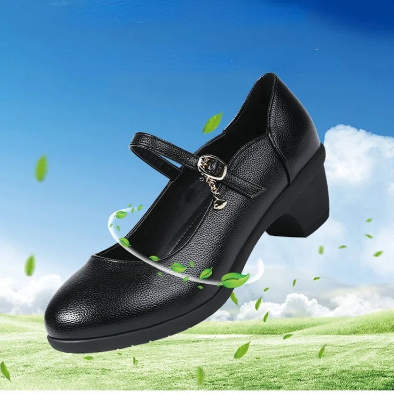 XIHAHA Shallow Mouth Dance Shoes for Woman Girl Ladies Latin Ballroom Modern Salsa Practise Dancing Shoe Square Soft Rubber Sole