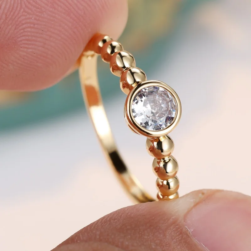 2026 New Simple Package Set Single Bead Ring, Round Bead Edge Ring, Arm Ring, Women's Daily Commuting Versatile Fine Accessories