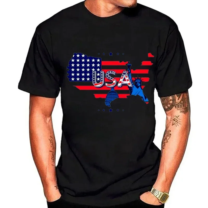 

Summer Men's T-Shirts Men's Casual Crew Neck Short Sleeve Plus Size Women's Hip Hop Streetwear July 4th Shirts Independence Day