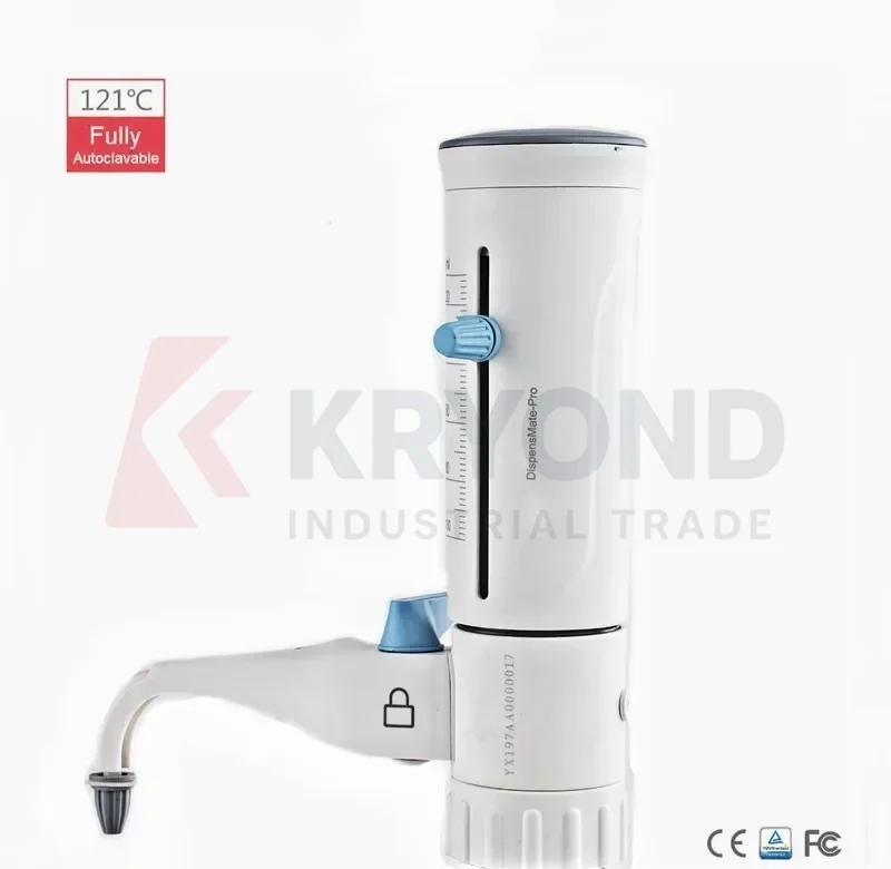 Adjustable Bottle Top Dispenser, Premium Lab DispenserMate-Pro Large Capacity Up To 100mL Fully Autoclavable for Laboratory Use