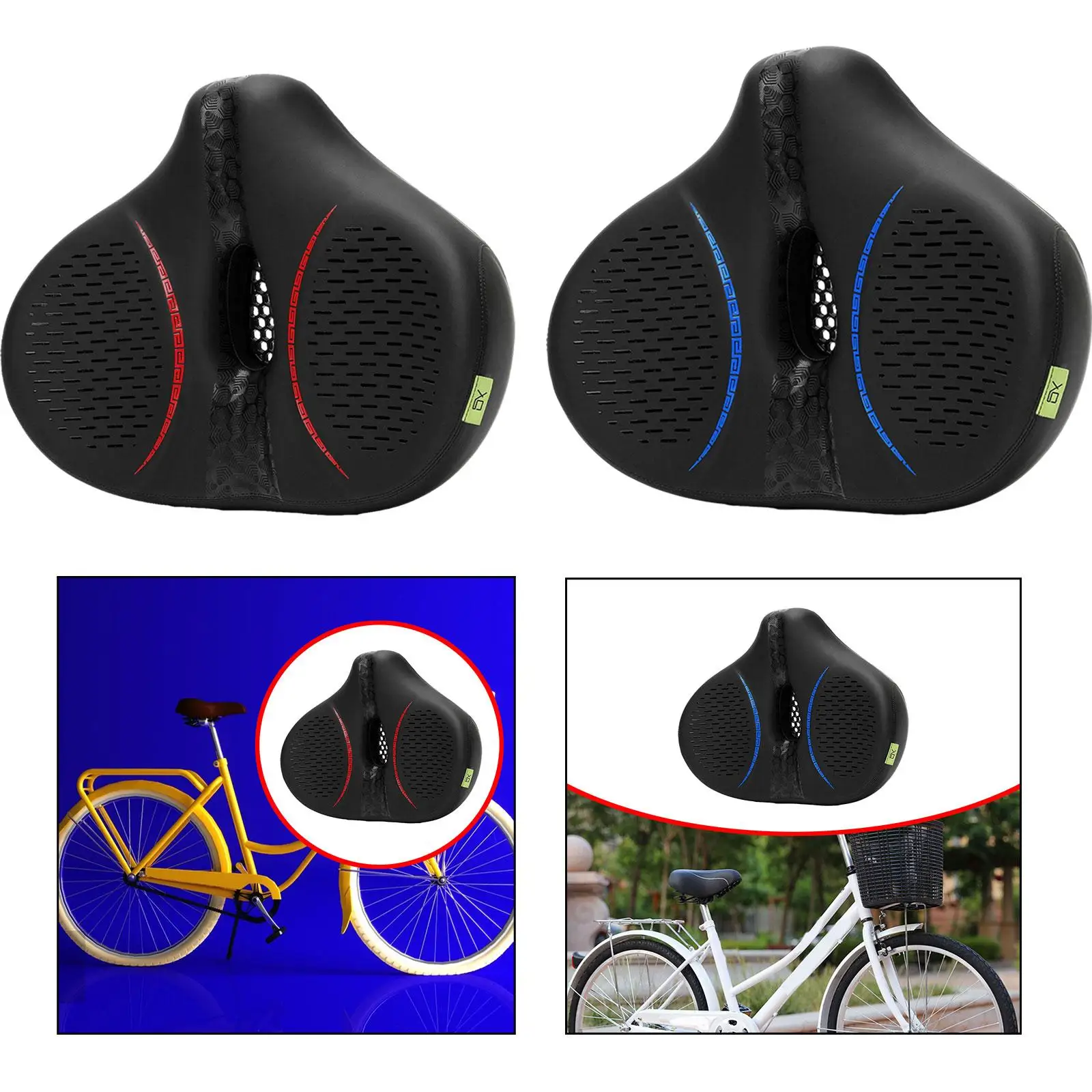 Bicycle Seat Soft Wide Road Mountain Bike for Men Women Shock Absorbing Cycling Pad Seat Universal Comfortable Bike Seat Cushion