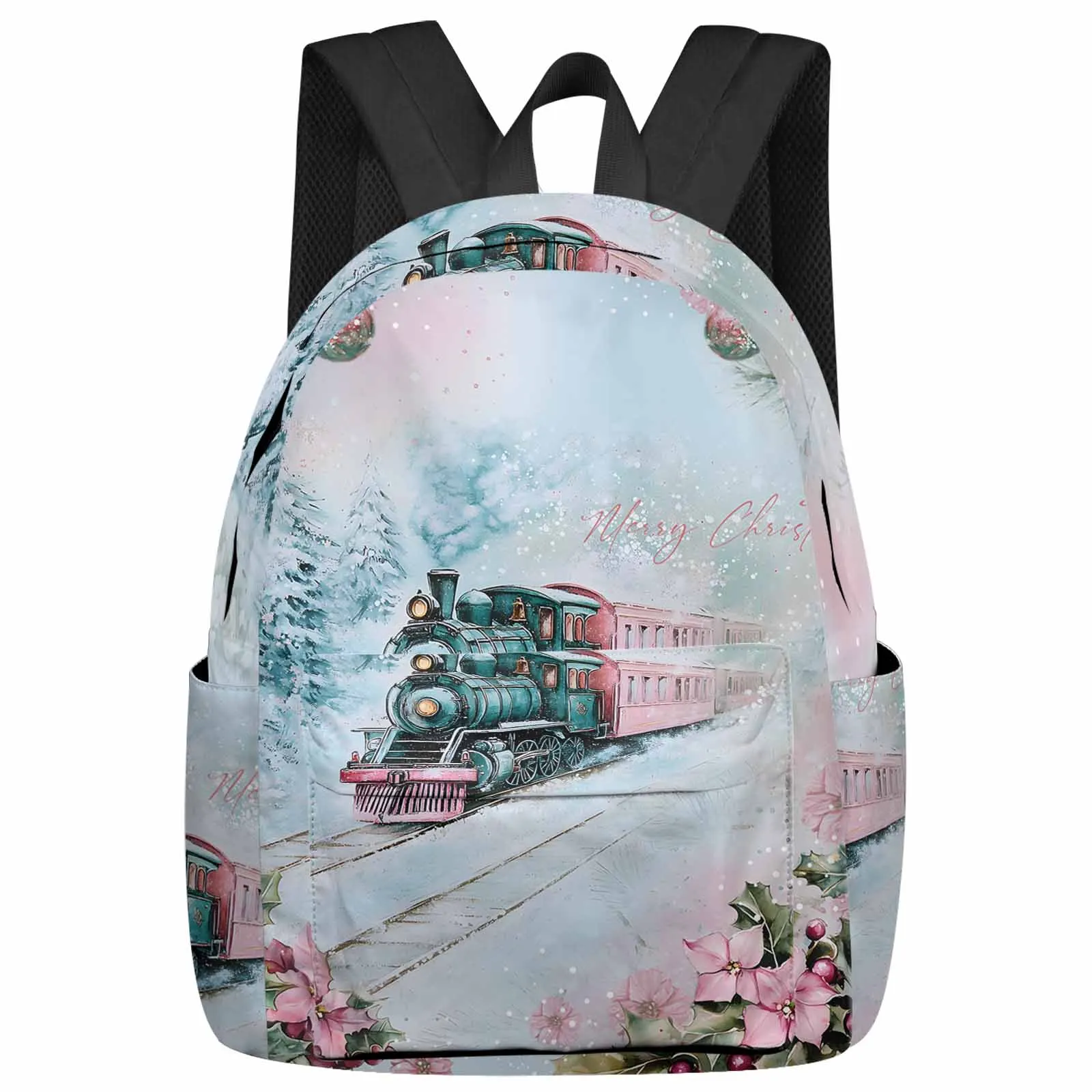 

Train Forest Snow Scenery Large Capacity Backpack Men Laptop Bags High School Teen College Girl Student Mochila