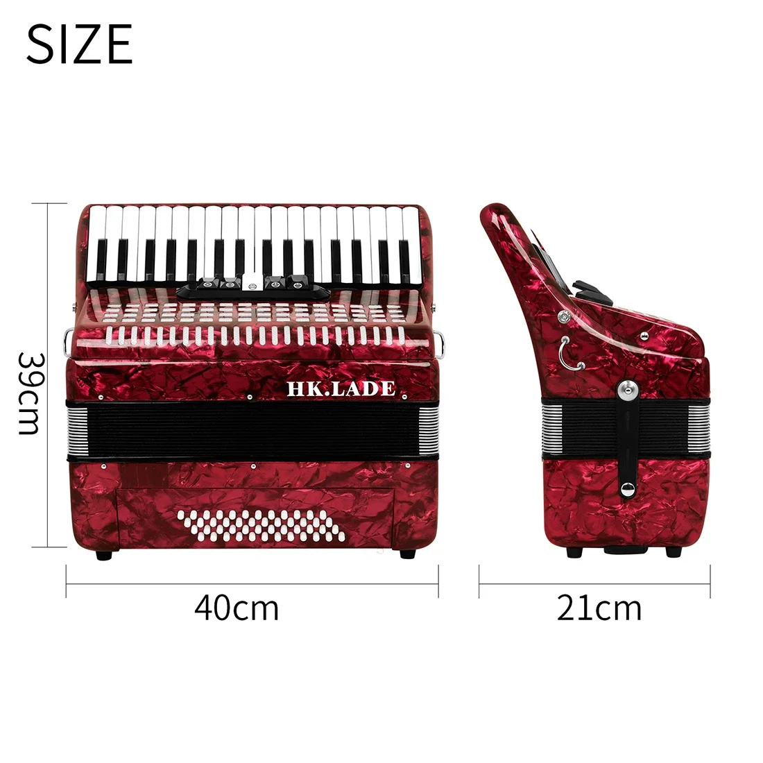 HK.LADE 34 Keys 48 Basses Accordion 5 Keyboards Variable Bayan Accordion Keyboard Instrument for Accordion Lovers Performance