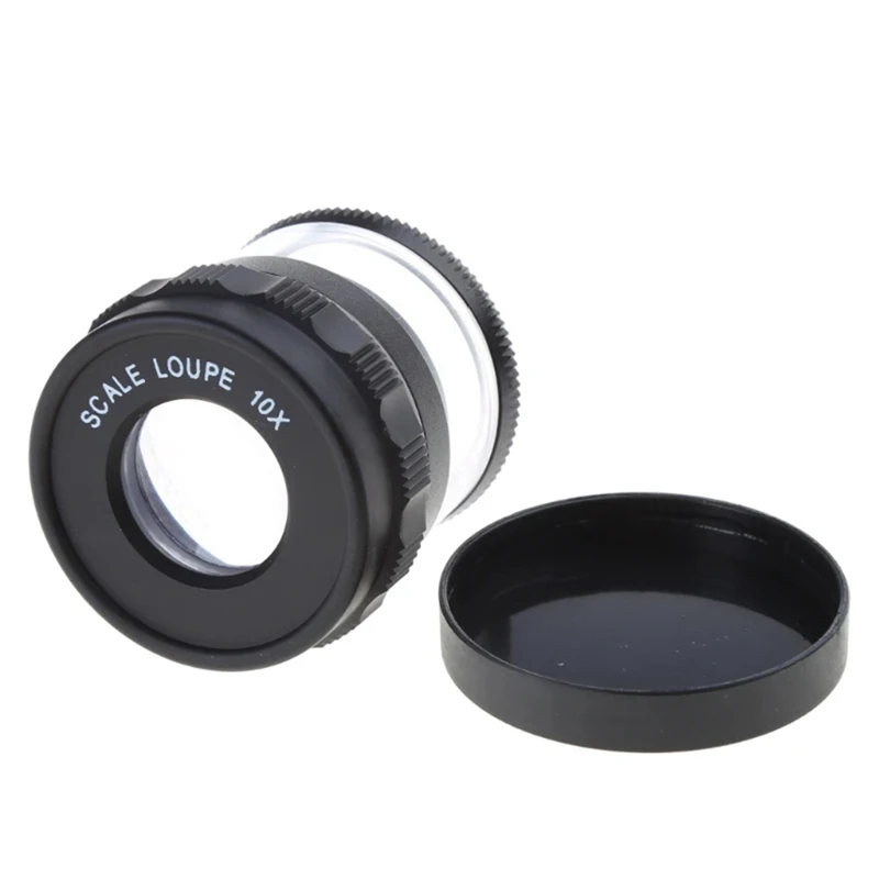 Hand-Held Microscope Magnifying Glass 10X- Jewelers Loupe Desktop Magnifier Portable Scale Loop for Cloth Repairing-A49I