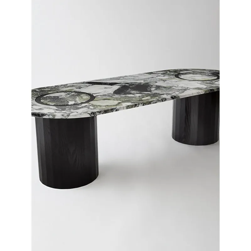 Modern simplicity 2025 new marble dining table high-end designer villa living room home rectangular dining table