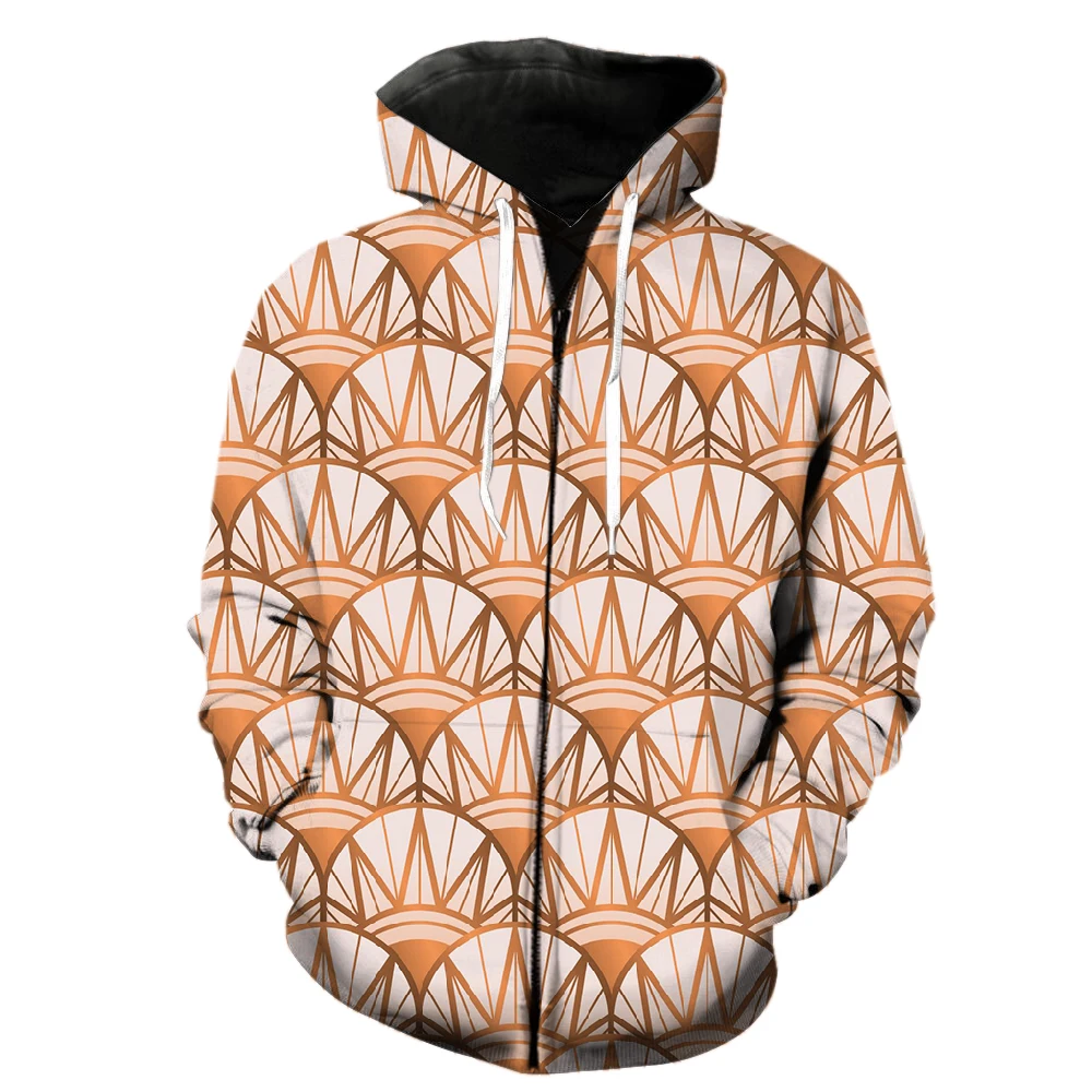 

Abstract Geometric Patterns Men's Zipper Hoodie Spring Oversized 2022 Hot Sale Casual With Hood Jackets Unisex Harajuku Fashion