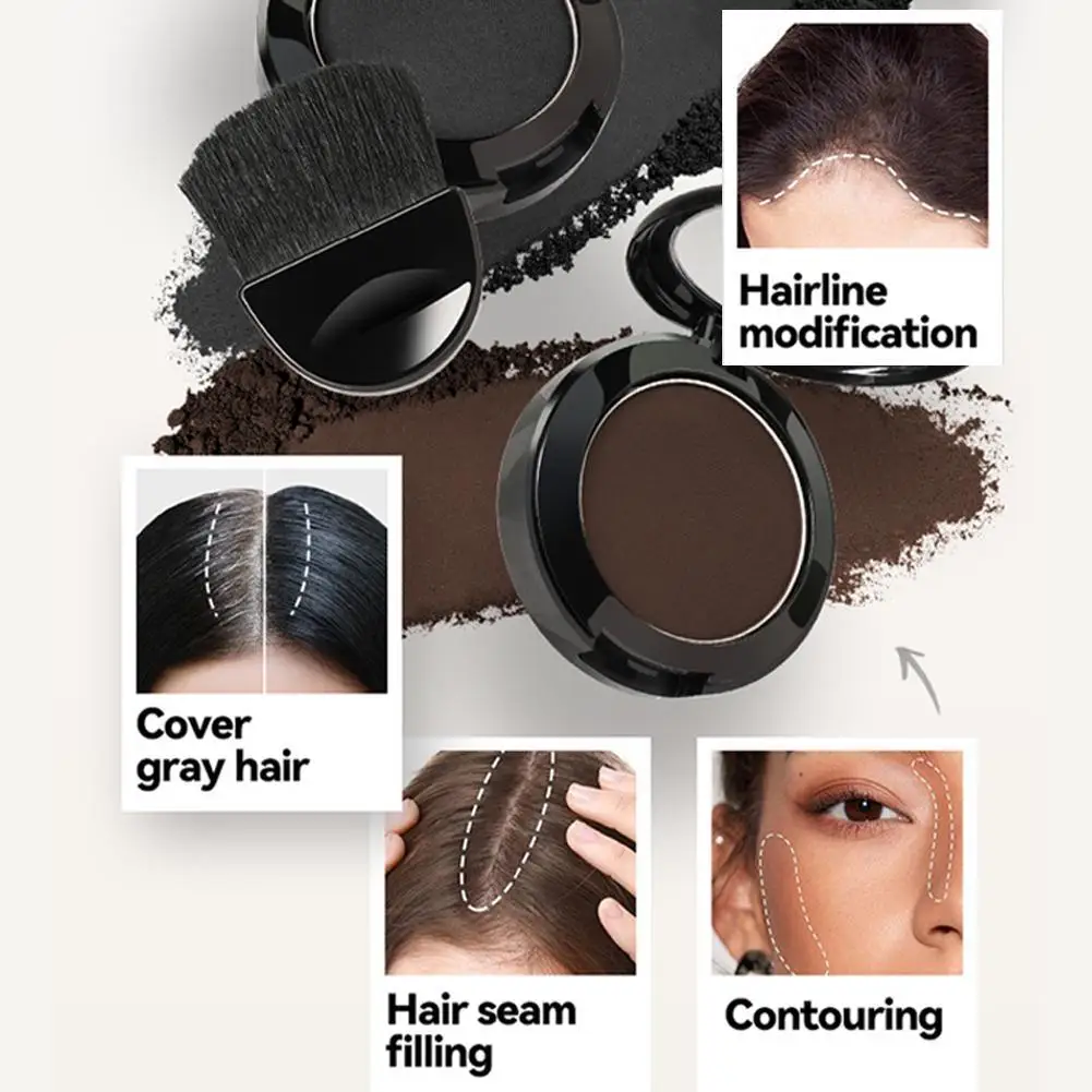 

Black ﻿ Fluffy Hairline Powder Concealer Temporary Hair Fibers black Hair Root Cover Up Gray Coverage Hairline Shadow Powder