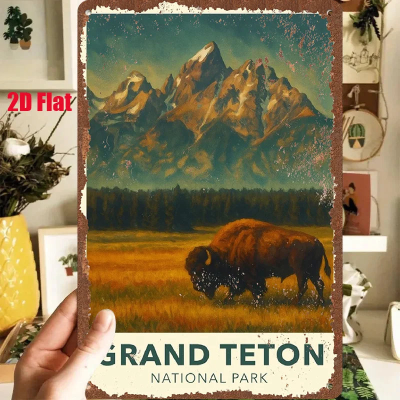 2D Flat - 1pc 2D[Flat] Metal Sign Retro Tin Painting 