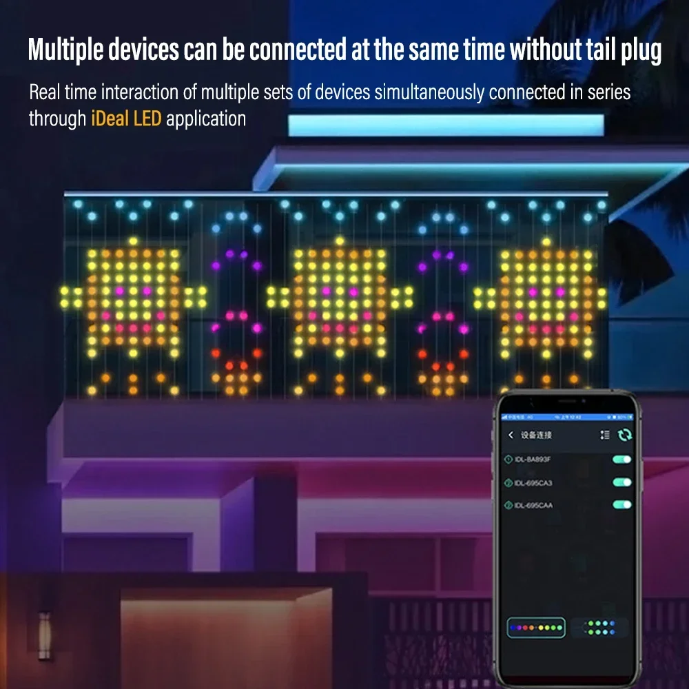 الذكية LED ستارة ضوء APP التحكم RGB عكس الضوء DIY نمط الموسيقى المحيطة الإضاءة للمنزل عطلة حفلة عيد الميلاد الديكور