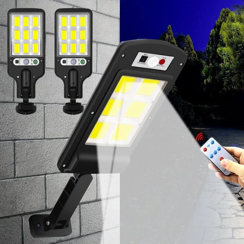 1/2pcs Lampe murale solaire LED d'extérieur rechargeable à détection de mouvement pour jardin, terrasse, garage, porte, éclairage de rue