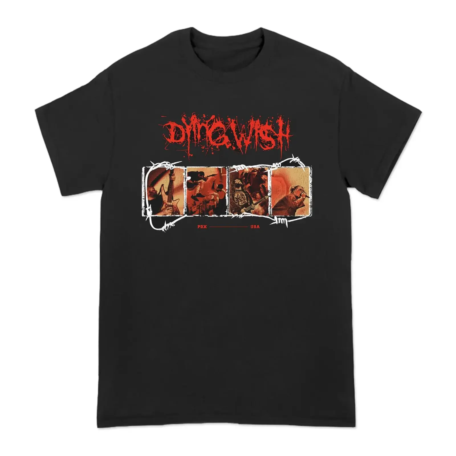 Dying Wish Metalcore Band Barbed Wire Live Print T Shirt Casual Punk Rock Fans vintage Washed Slightly homme Unisex Soft