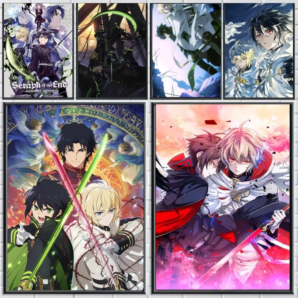 anime S-Seraph of the End-D Poster Peel and Stick Wall Art for Cafe Office Bar and Home Decoration