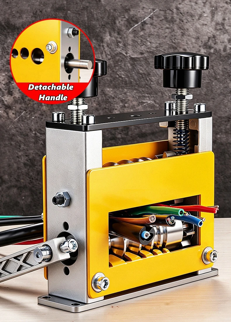 Kabelabisoliermaschine 3-17mm, kompatibel mit manuellen und elektrischen Bohrmaschinen, Kabelabisolierwerkzeug, 6 Kanäle, 5 Klingen – Detail 6