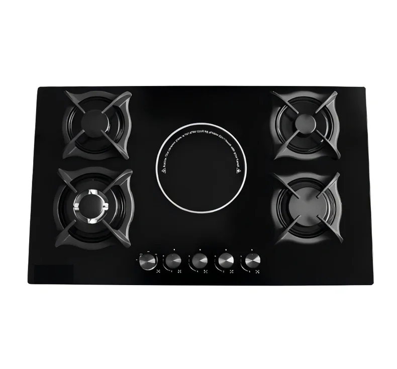 Built-in Dual Fuel Stove - Tempered Glass Panel  & Electric Cooktop for Home & Restaurant Kitchens