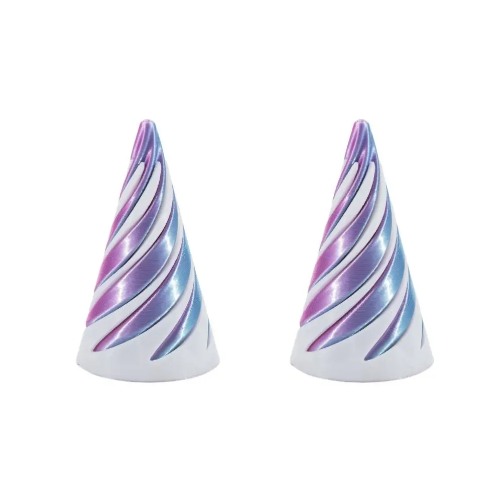 2Pcs Passthrough Sculpture 3D Printed Spiral Cone Toy Vortex Thread Ornaments Impossible Pyramid Helix Nut Mini Helix Screw Toy