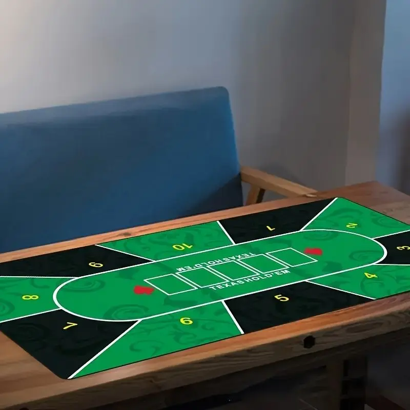Square Poker Table Mat Retro Botanical Flower Print Non‑Slip Foldable Game Tabletop Pad for Household Party Card Game Decor
