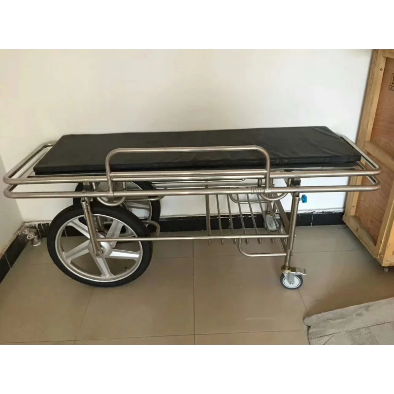 custom.Factory Price Hospital Furniture 304 Stainless Steel Emergency Cart Patient Trolley