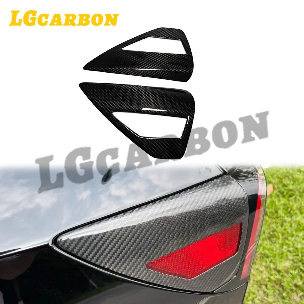 

LGcarbon For Tesla Model Y/3 2023 + Dry Carbon Fiber Charging Port Overlay Glossy Black Carbon Finish Side Taillights Cover