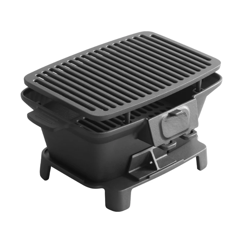 

Barbecue Grill Carbon Cast Iron Grill Barbecue Outdoor Camping Household Uncoated Barbecue Charcoal Tea Picnic