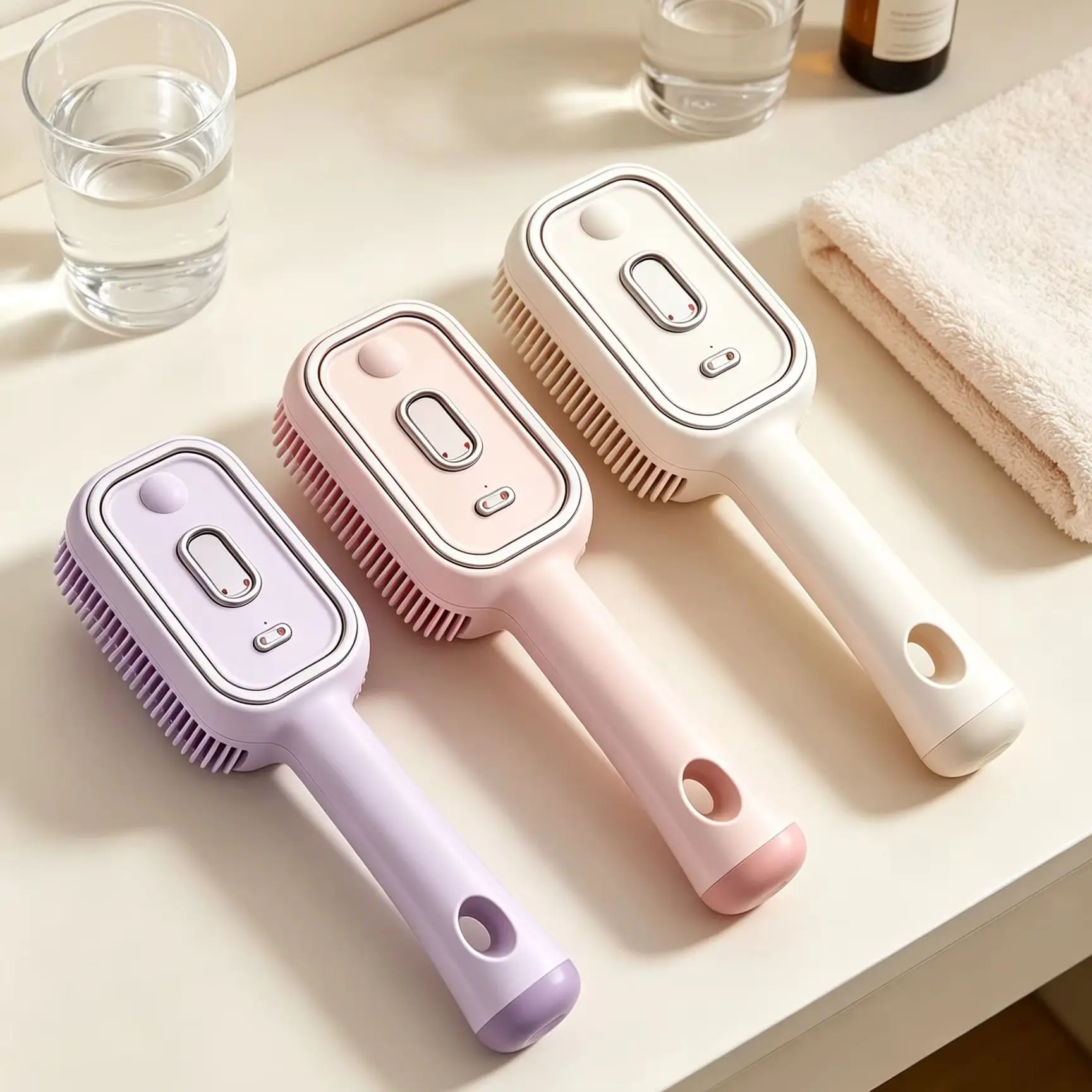 Xorita Electric Spray Air Cushion Massage Comb Anti Frizz Portable Steam Anti-Static Electric Hair Straightener Brush with Spray gallery 3