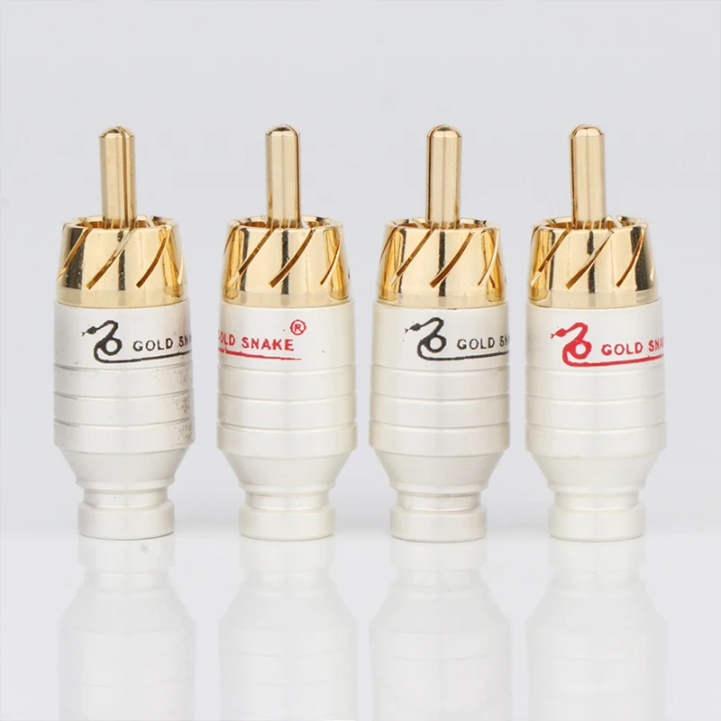 

RCA Connectors Plug Pure Copper Gold Plated Audio Amplifier Hifi Speaker Terminal Socket RCA Lotus Signal Cable Plug Adapter