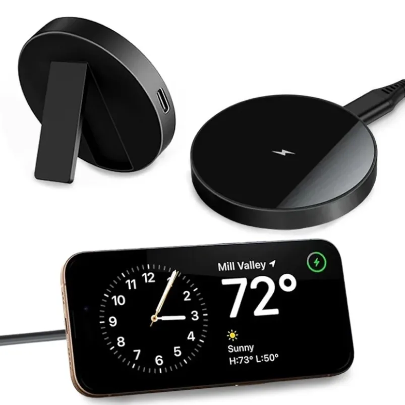 Desktop 15W Magnetic Wireless Charger Pad Phone Holder Stand