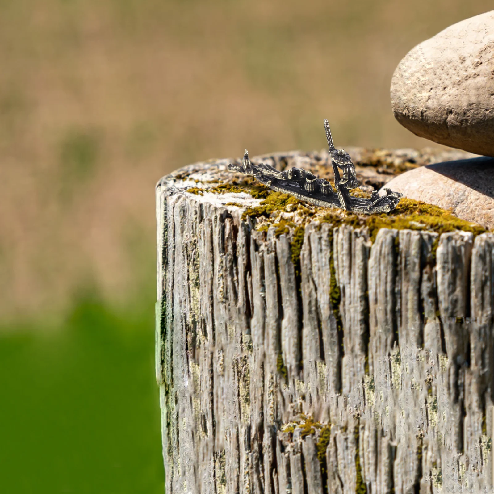 2 قطعة تمثال صيد نحاسي مصغر ، منظر طبيعي صغير لديكور المكتب ، زخرفة قارب صغير ، ملحقات طاولة الرمل ،