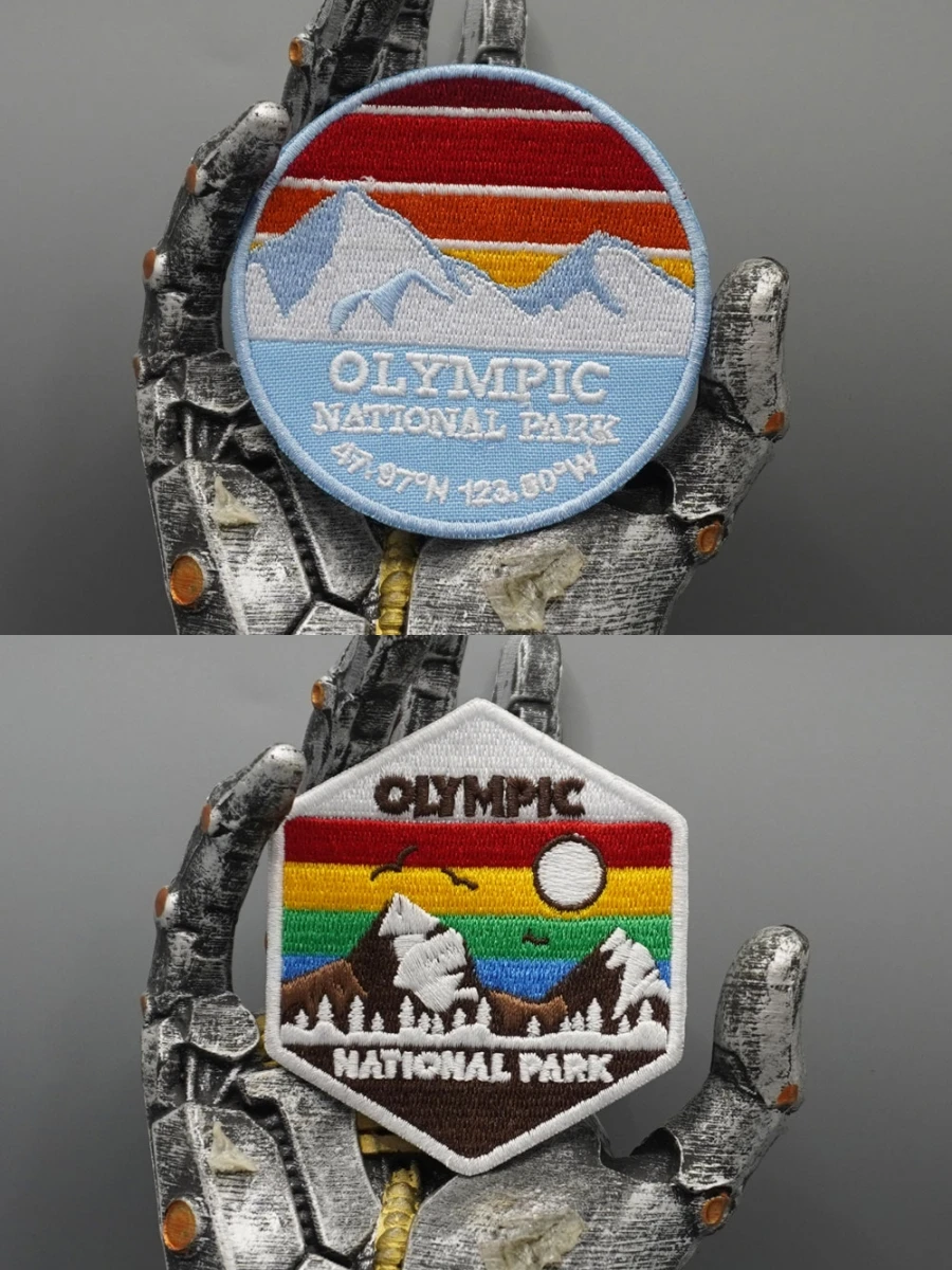 Olympic Park Bestickter Aufnäher, Applikation zum Aufnähen, Punk-Biker-Band-Rock-Kleidungsetiketten, Klettverschluss oder zum Aufbügeln, anpassbar – Detail 1