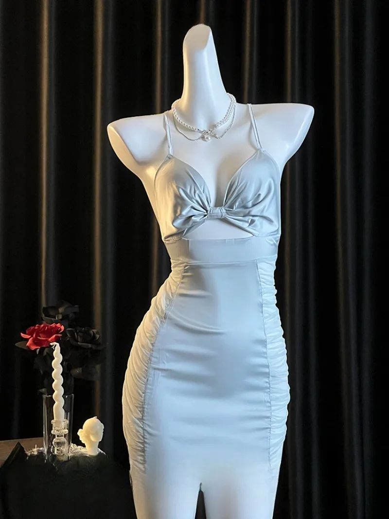 

New Satin Lace Nightgown for Women,Sheer Mesh Sexy Sleepwear,Bow Strappy Pajama,Hot Pure Desire Babydoll Lingerie Set Romantic