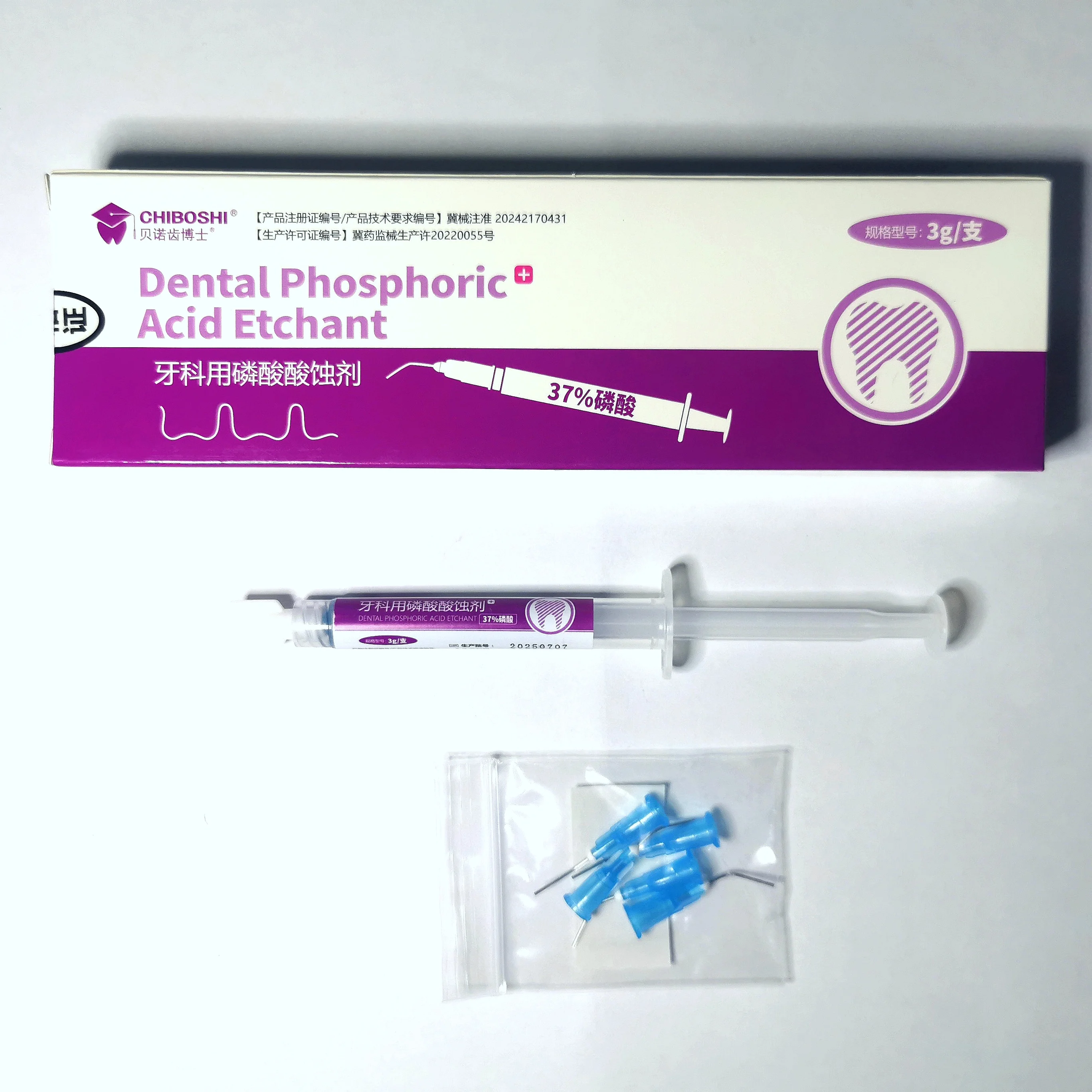 Dental 37% Phosphoric Acid Etching Gel 3g(5Needles) & 6g(10Needles) for Orthodontic Treatment Etching Cleaning Bonding