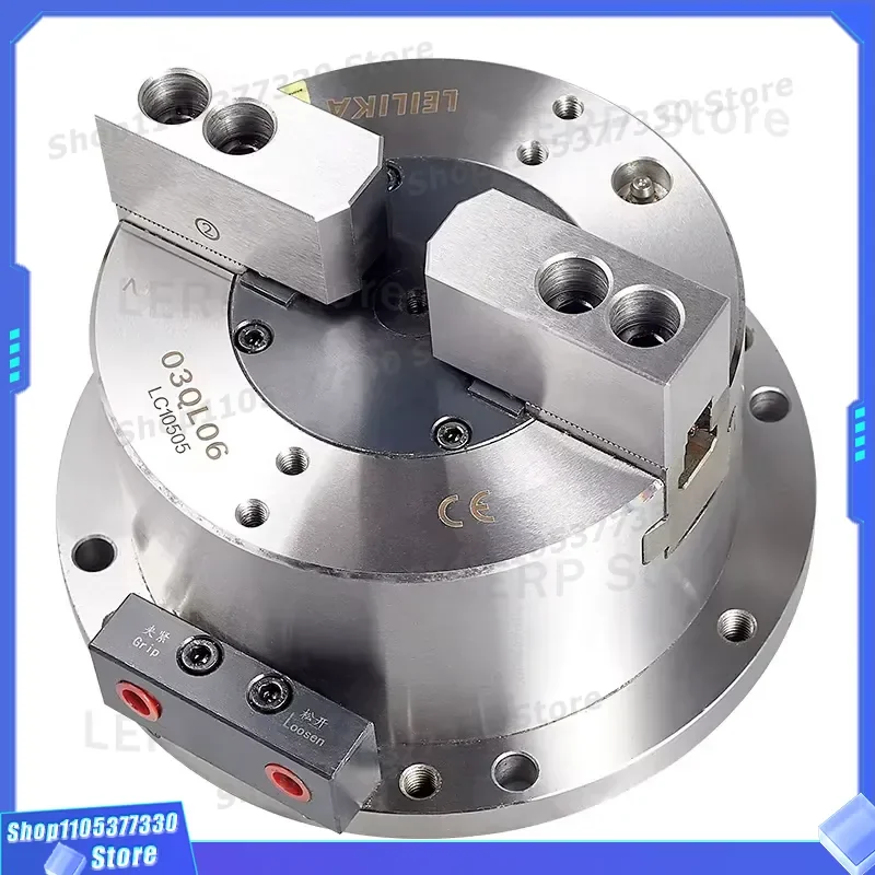 6 Inch 2 Jaw Solid Power Chuck for CNC Lathe Drilling Milling Machine Vertical Fixed Pneumatic Clamping Tool Accessories
