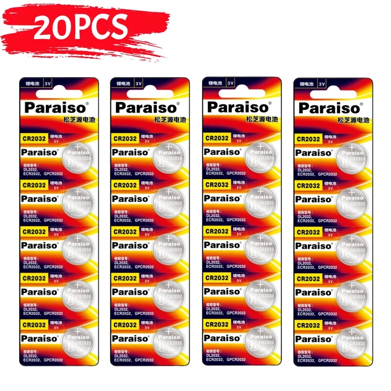 

CR2032 Button Cell Battery DL2032 BR2032 Lithium Battery For Watch Toy Calculator Car Remote Control Button Coin Cell Carded