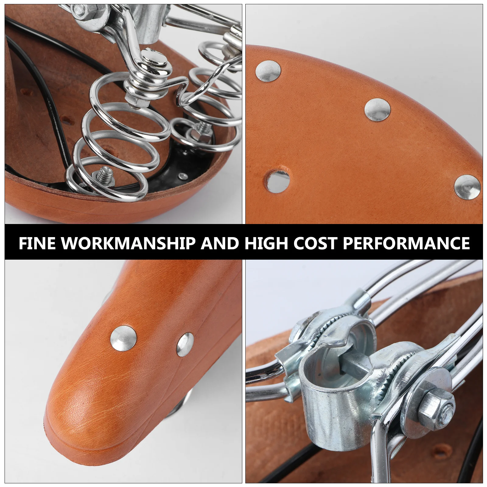 

Universal Bike Saddle Brown Faux Comfortable Cycling Seat for Road Bike Mountain Bicycle Shock Absorbing Long Rides