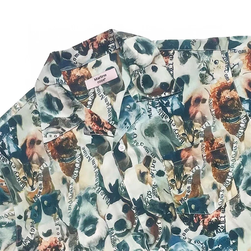 Martine Rose 23SS Shirt Men Women Full Printing Dog Print Hawaiian Top Shirts