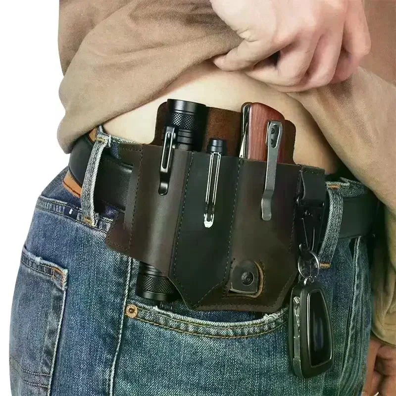 Leder Werkzeugtasche EDC Hüfttasche - usage example