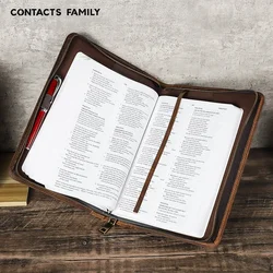 Luxury Retro Leather Notebook Cover Case Handmade Zipper Handheld Leather Cover Office School Supplies Business Stationery