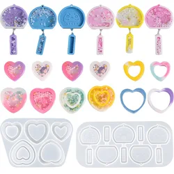 Epoxy Resin Mold Japanese Wind Chime Quicksand Mould Bear Shaker Mold Pendant Keychain Silicone Mould