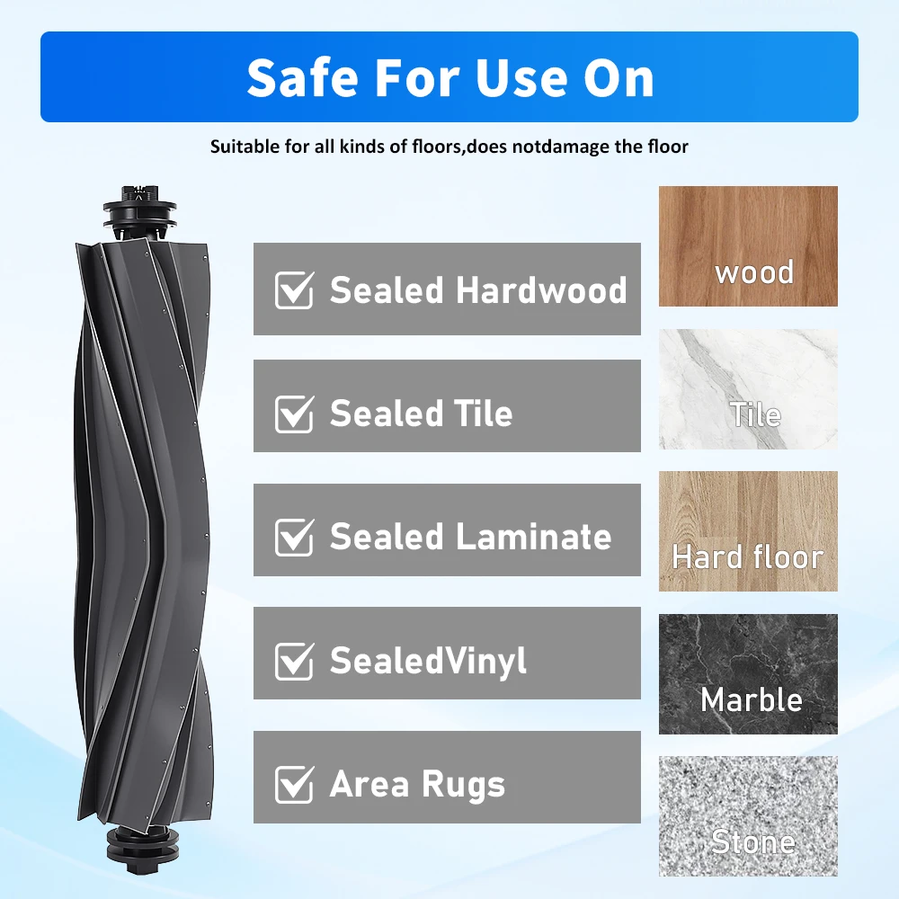 Rubber Brush For Dreame D10 Plus Gen 2 RLD32GD/S30/X30/X30 Ultra/X40 Ultra/L10s Ultra/L20 Ultra/L30s Ultra Main Brush Part image 2