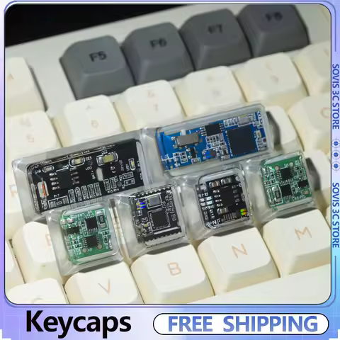 Circuit Board Artisan Keycap Resin Translucent Cherry Profile Keycaps Handmade Custom Key Caps MX Mechanical Keyboard Caps Gifts