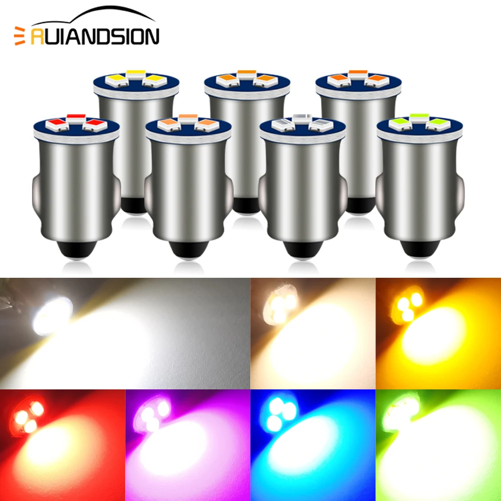 10X Car LED Lights Instrument Panel Dash Bulb BA7S LLB281 GLB281 3 SMD 12V Dashboard Lamp Auto Styling 0.48W 7 Colors