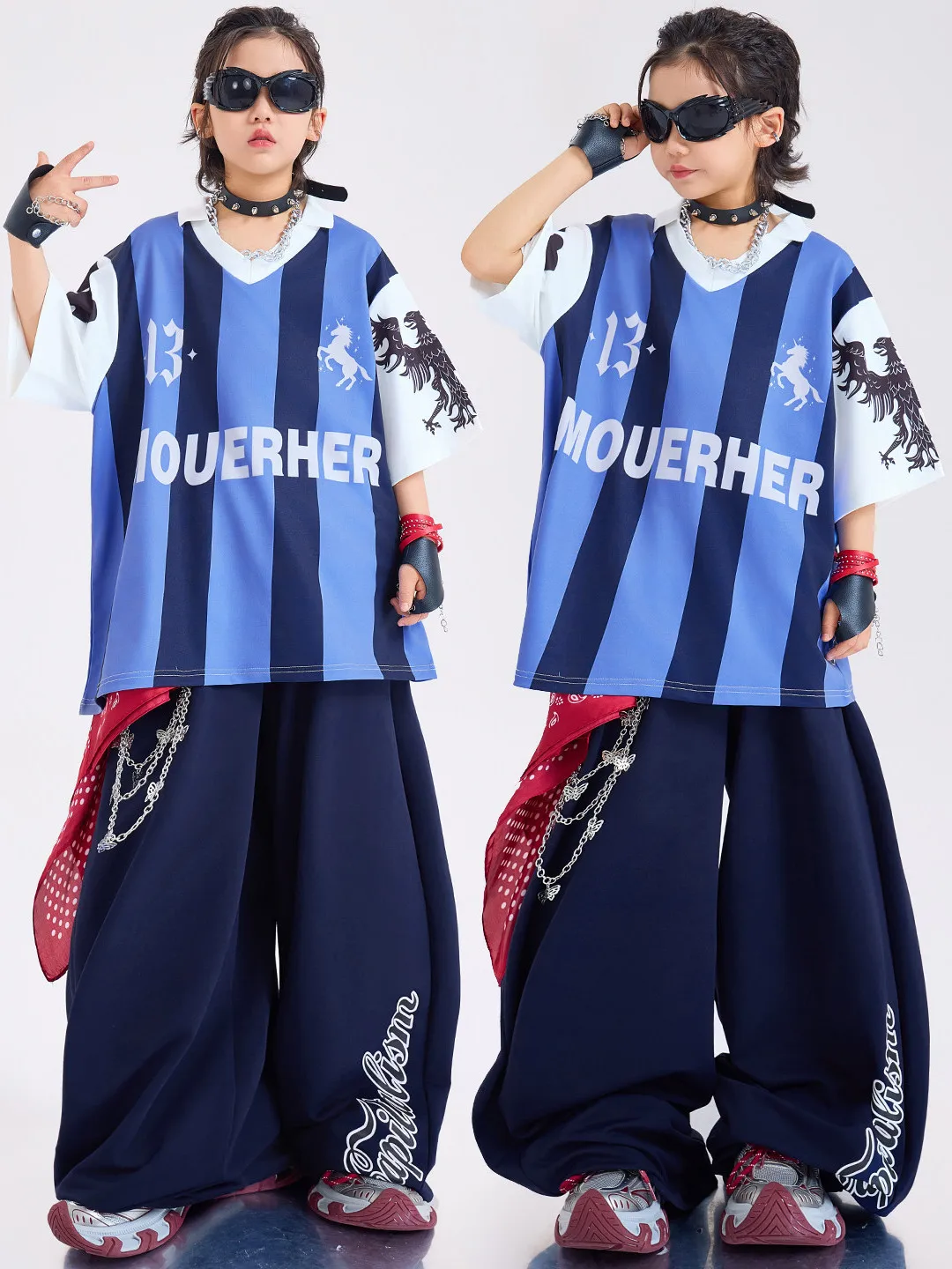 Conjunto de Roupa de Performance de Dança de Rua para Crianças, Camiseta Hip Hop, Roupas de Performance Fashion para Meninos ...