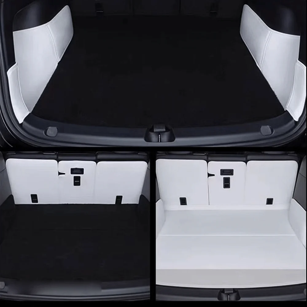 Fit for Tesla Model 3 Model Y 2017-2024 Trunk Mats Leather All-Wrapped All-Weather Cargo Liner Cargo Luggage Floor Mats