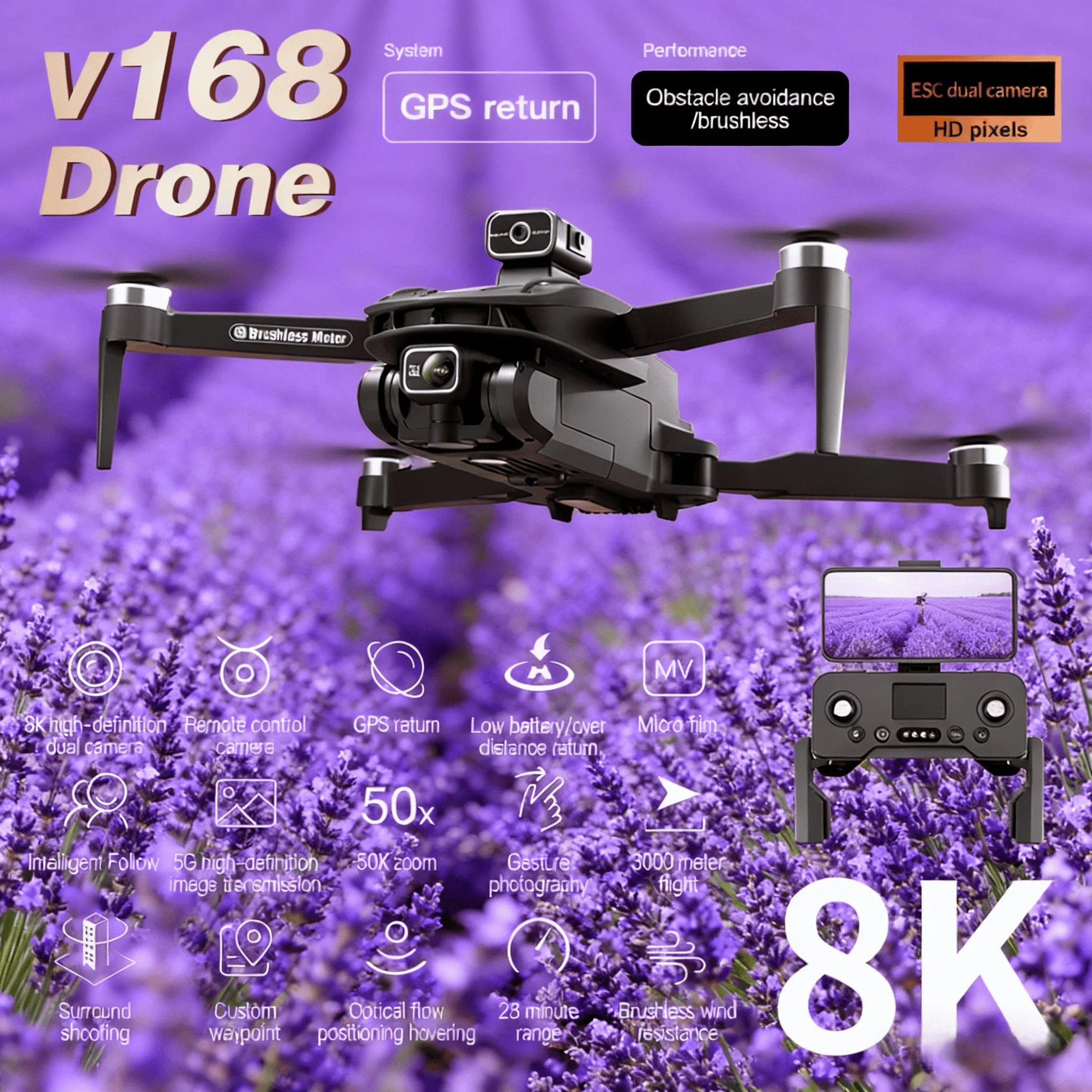 New V168 Drone Prof… - image