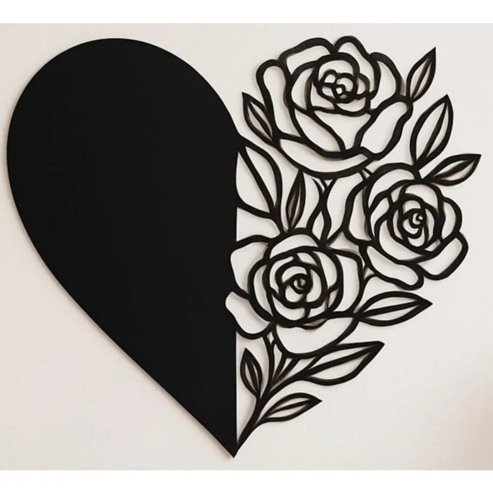 CIFBUY Wrought Iron Wall Art Heart Shaped Metal Decor Romantic Home Hanging Ornament Love Theme Gift