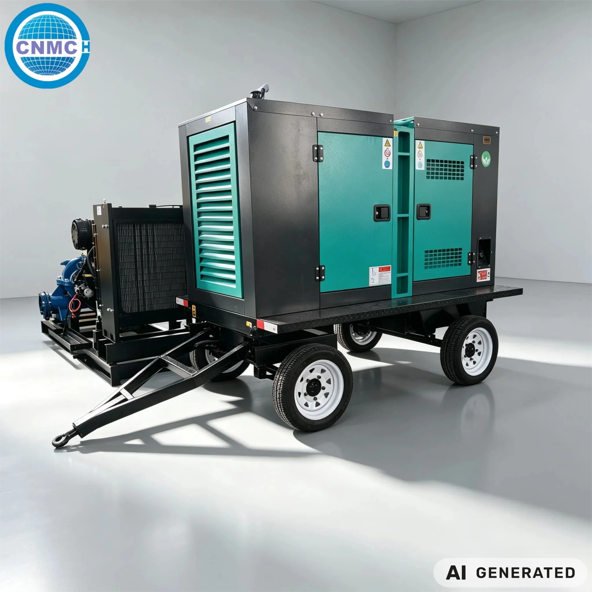 30kw 50kw 80kw 100kw Diesel Generator Trailer Type Heavy Duty Tires Electricity Generator CE Certified Factory Commercial Use
