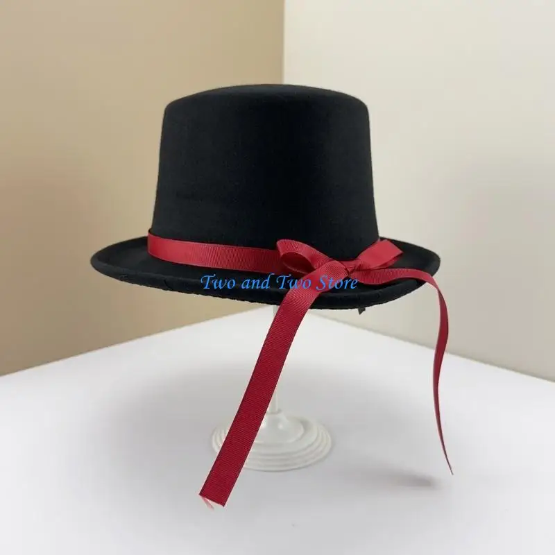 

HX6F Woolen Fedora Hat Womens Jazzs Top Hat Spring and Autumn Panama Hat Elegant Cap