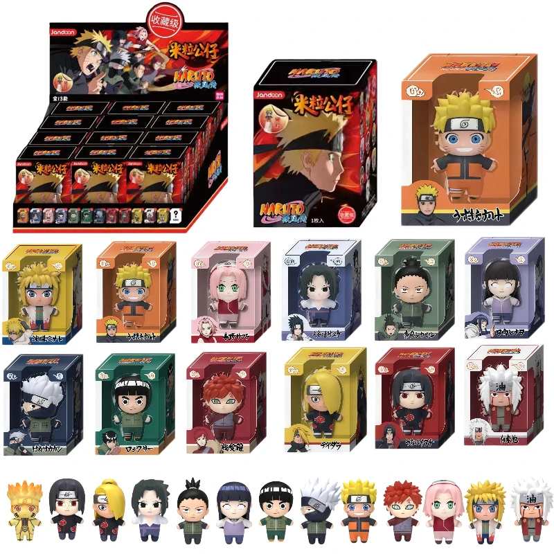 JANDOOM Naruto Shippuden Mini Figura en Caja Sorpresa, Muñeco Coleccionable de Anime, Naruto, Sasuke, Sakura, Kakashi, Itachi, Juguete Bonito, Regalo de Cumpleaños
