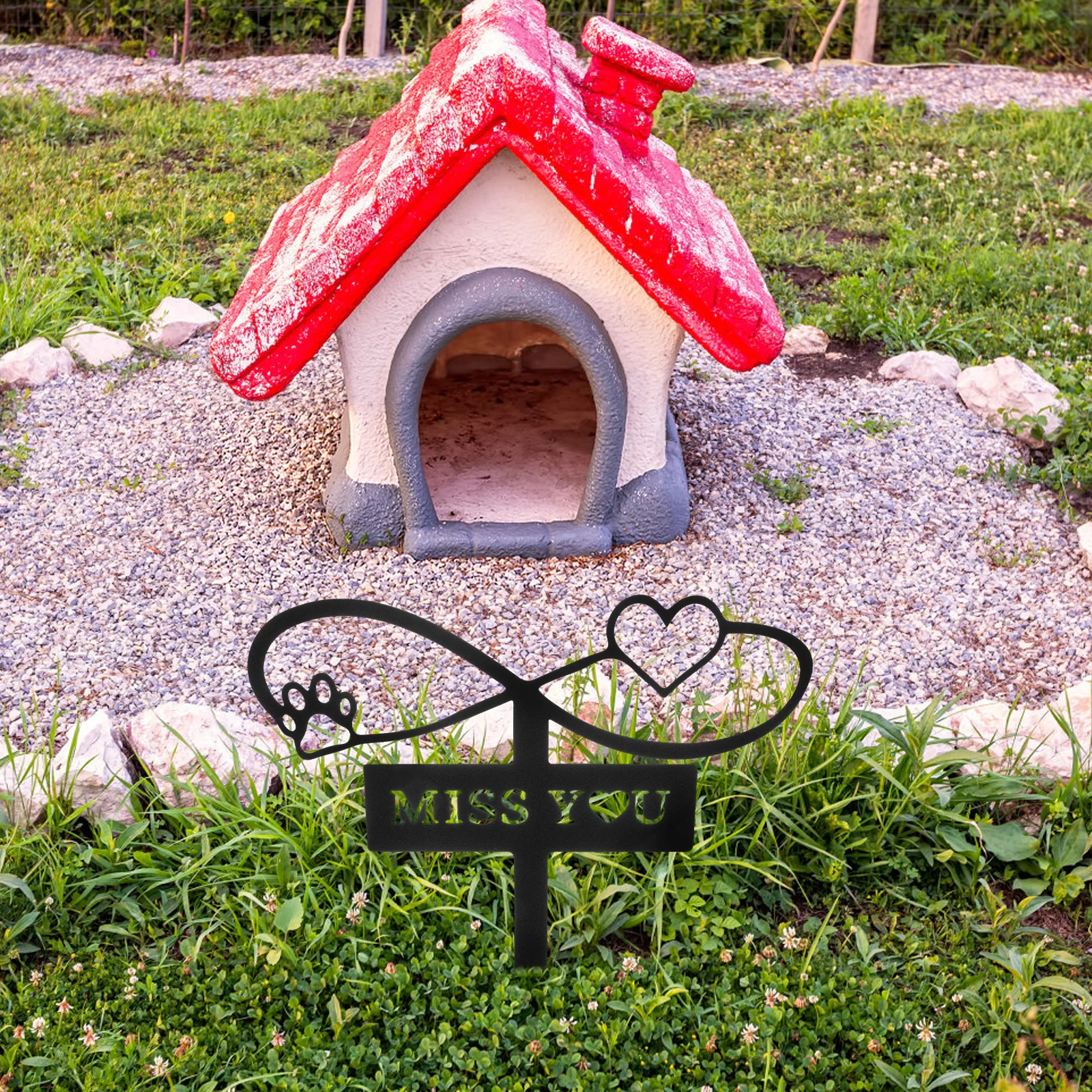 

Pet Grave Marker Dog Cat Memorial Stake Metal Durable Pet Grave Markers Outdoor Garden Decoration Weatherproof