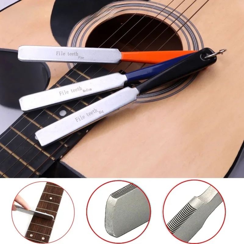 3pcs/set Guitar Nut Slotting Saddle Files Luthier Tool Guitar Steel Fret Nut File Guitar Accessories